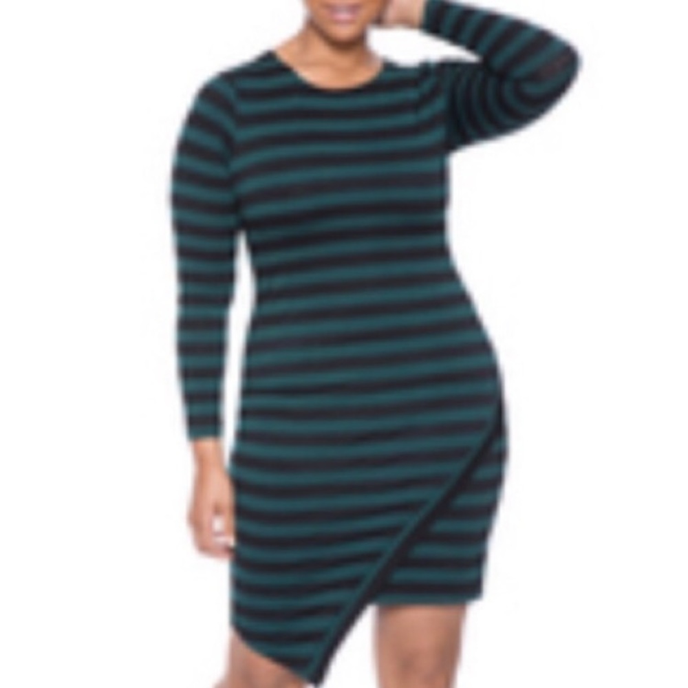Asymmetrical stripped dress